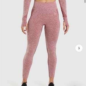 GymShark Flex High Waisted Leggings - Black and Burgandy Marl